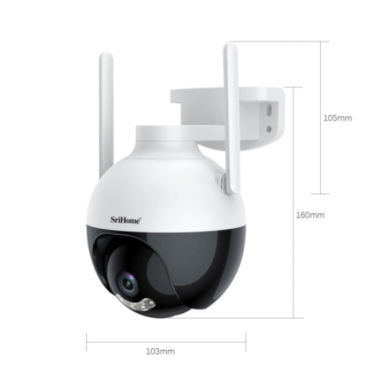 Srihome SH045 1080P  IP Wi-Fi Κάμερα Εξωτ. Χώρου (AI Tech/Ρομποτική/Αδιάβροχη)