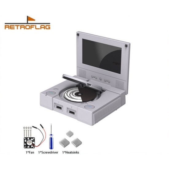 RETROFLAG PiStation Case + LCD - Φορητή παιχνιδοκονσόλα με Οθόνη LCD και σύνδεση σε TV 