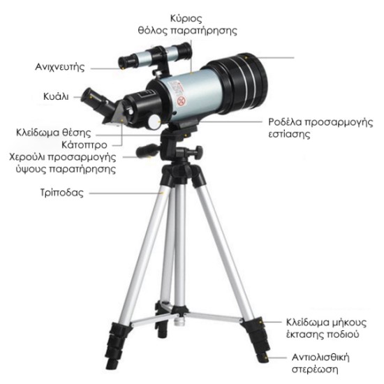 Tuscom F30070M Διοπτρικό Τηλεσκόπιο με Τρίποδο και Zoom 150x Tuscom F30070M Διοπτρικό Τηλεσκόπιο με Τρίποδο και Zoom 150x