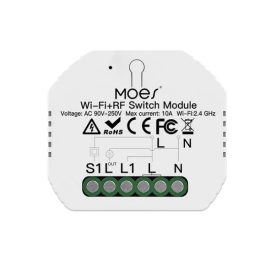 MOES WRM-104B-MS Έξυπνος Διακόπτης Φωτός WiFi/RF433 2Gang MOES WRM-104B-MS Έξυπνος Διακόπτης Φωτός WiFi/RF433 2Gang
