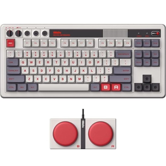 8BitDo Retro Mechanical Keyboard - N Edition Ασύρματο Gaming Μηχανικό Πληκτρολόγιο με Custom διακόπτες (Αγγλικό US)