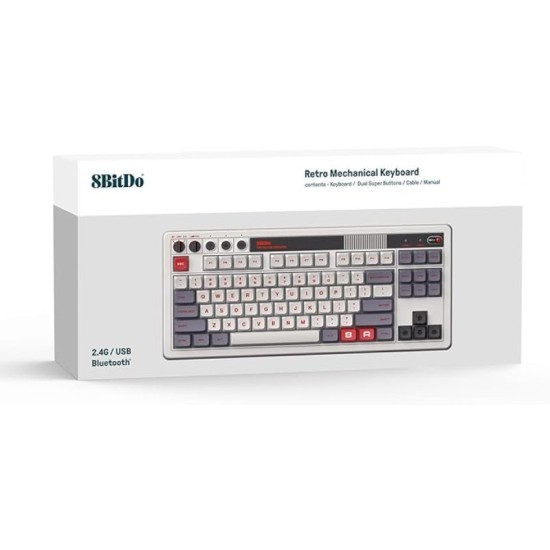 8BitDo Retro Mechanical Keyboard - N Edition Ασύρματο Gaming Μηχανικό Πληκτρολόγιο με Custom διακόπτες (Αγγλικό US)