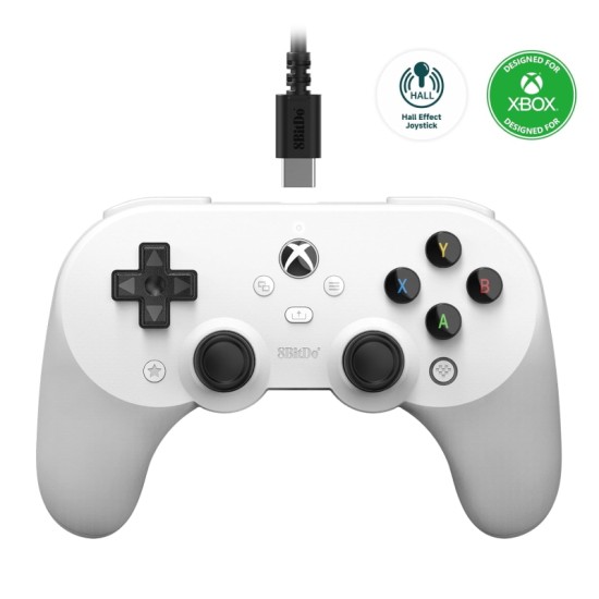 8Bitdo Pro 2 Ενσύρματο Gamepad για PC / Xbox One / Xbox Series White