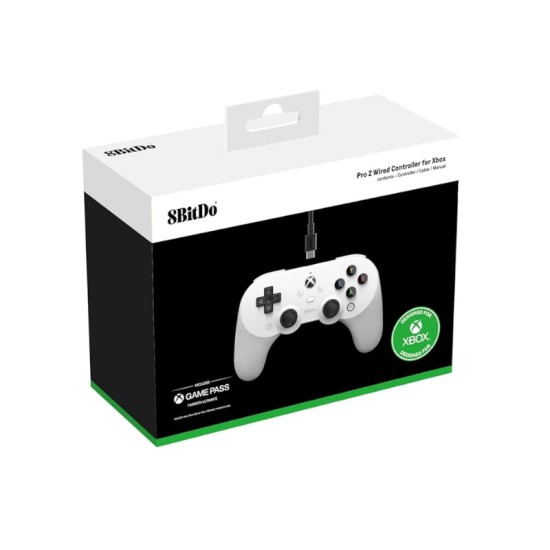 8Bitdo Pro 2 Ενσύρματο Gamepad για PC / Xbox One / Xbox Series White