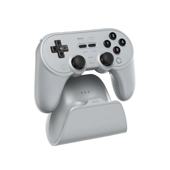 8BitDo Pro 3 Bluetooth Gamepad με Charging Dock (2.4G/BT/USB) για Switch(1&2)/Windows/Android/Apple/SteamOS – Gray