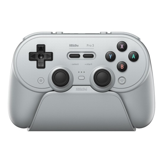 8BitDo Pro 3 Bluetooth Gamepad με Charging Dock (2.4G/BT/USB) για Switch(1&2)/Windows/Android/Apple/SteamOS – Gray