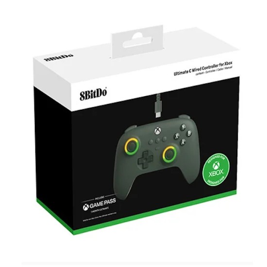 8BitDo Ultimate C Wired Controller for Xbox (Xbox Series X|S, One, Windows 10 and above) Dark Green