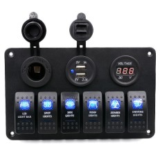 Kewig SP10 Πάνελ με 6 Αδιάβροχους Διακόπτες, Αναπτήρα, 2 X USB και Βολτόμετρο (Θαλάσσια Σκάφη/Αυτοκίνητα/Τρακτέρ) Kewig SP10 Πάνελ με 6 Αδιάβροχους Διακόπτες, Αναπτήρα, 2 X USB και Βολτόμετρο (Θαλάσσια Σκάφη/Αυτοκίνητα/Τρακτέρ)