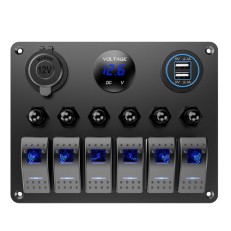 Kewig SP17 Πάνελ με 6 Αδιάβροχους Διακόπτες(IP67), 6 Κουμπιά Σινιάλου, Βολτόμετρο, 2 X USB, Αναπτήρα (Θαλάσσια/Σκάφη/Αυτοκίνητα/Τρακτέρ) Kewig SP17 Πάνελ με 6 Αδιάβροχους Διακόπτες(IP67), 6 Κουμπιά Σινιάλου, Βολτόμετρο, 2 X USB, Αναπτήρα (Θαλάσσια/Σκάφη/Αυτοκίνητα/Τρακτέρ)