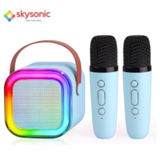 Skysonic K8 Καραόκε Ηχείο Bluetooth με 2 Ασύρματα Μικρόφωνα (Led RGB Light/1200mAh/Type-C) Γαλάζιο Skysonic K8 Καραόκε Ηχείο Bluetooth με 2 Ασύρματα Μικρόφωνα (Led RGB Light/1200mAh/Type-C) Γαλάζιο