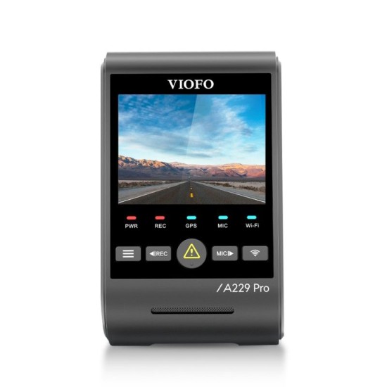 Viofo A229 Pro Κάμερα Dash Αυτοκινήτου DVR με Φωνητικές Εντολές (4K HDR/Sony Starvis 2/Φωνητική Εντολή/GPS/WiFi/LCD 2.4")
