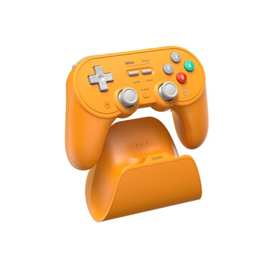 8BitDo Pro 3 Bluetooth Gamepad με Charging Dock (2.4G/BT/USB) για Switch(1&2)/Windows/Android/Apple/SteamOS – Orange