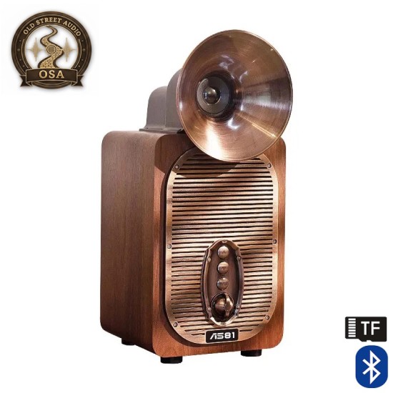 Old Street Audio AS81 Ασύρματο Ηχείο Retro Ξύλινο (30W/Μπαταρία 4000mAh/Bluetooth 5.4/USB/TF/FM Radiο/TWS)