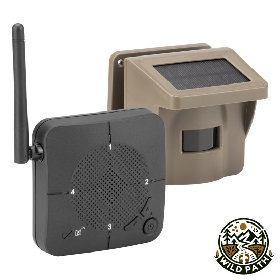 Wild Path Solar PIR Alarm για Διάδρομο/Αυλή – IP66, Ασύρματο 800m, 1 Δέκτης + 1 Αισθητήρας, Υποστήριξη 4 Αισθητήρων