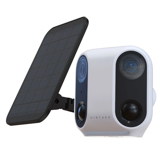 Virtavo PandaVista DualEyes Κάμερα Ασφαλείας WiFi Εξωτερικού Χώρου (2x2MP / 160° / Ηλιακή Τροφοδοσία / AI Ανίχνευση / IP66)