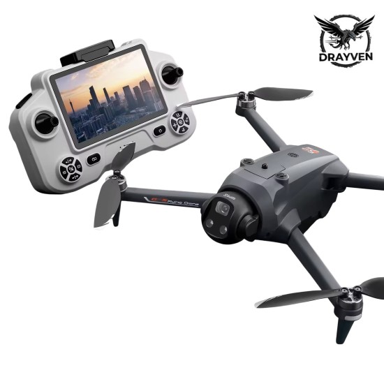 Drayven YL059 – GPS Drone με Remote Control Screen 4.5", Λειτουργία Airdrop & Αισθητήρα Αποφυγής Εμποδίων Γκρι