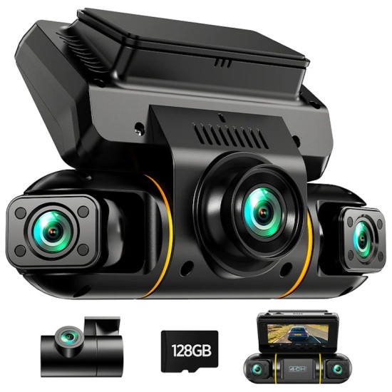Campark 4πλή Κάμερα Αυτοκινήτου 4CH 360° Full HD με Νυχτερινή Όραση, G-Sensor & 24ωρη Καταγραφή Parking (+128gb mSD)