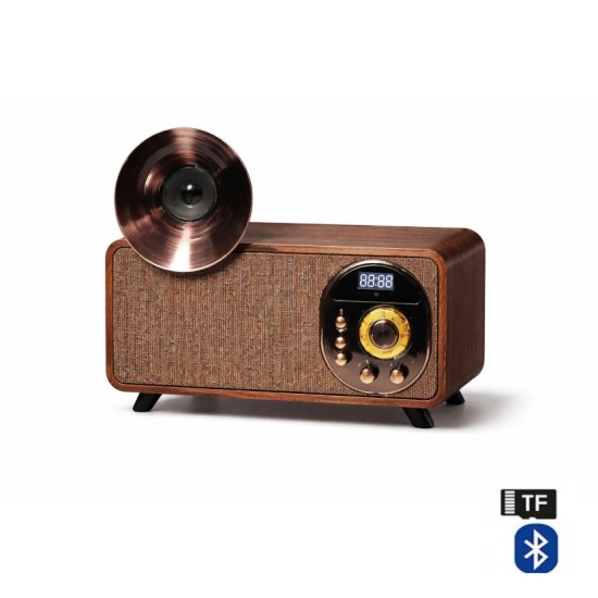 Old Street Audio AS83 Vintage Ασύρματο Ηχείο Ξύλινο (30W/Μπαταρία 4000mAh/Bluetooth 5.4/FM Radio/Ρολόι/USB/TF/AUX/TWS)