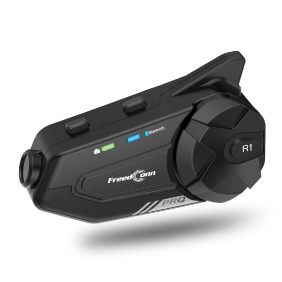 FreedConn R1 Pro Κάμερα Πορείας 2K/WiFi Αναμετάδοση/Ενδοεπικοινωνία Μονή για Κράνος Μηχανής 1000m για έως 6 χρήστες