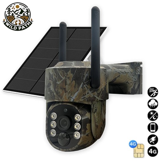 Wild Path Sentinel X4 4G LTE Solar Κάμερα Εξωτερικού Χώρου Περιστρεφόμενη 360​° (4MP/PIR/Ανίχνευση Κίνησης/Νυχτερινή Λήψη)