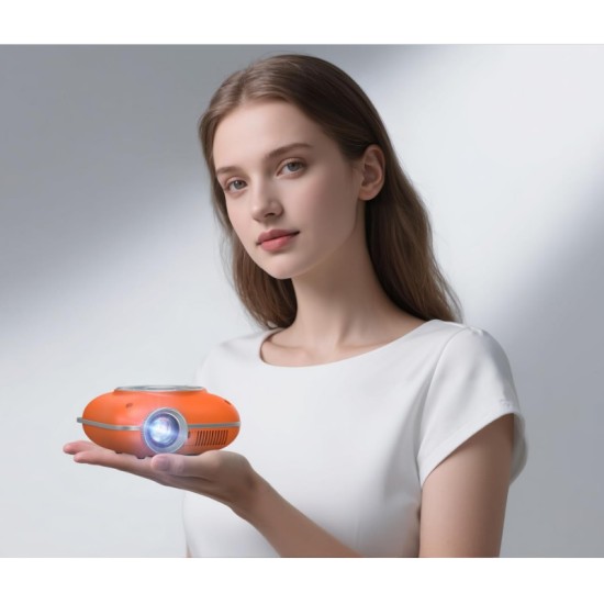 CHEERLUX C1 Mini Προτζέκτορας 720p (100 ANSI) με Android 11, HDMI/USB/Bluetooth, 35″–120″ – Pocket Projector Orange
