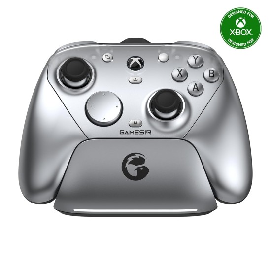 GameSir G7 Pro Gamepad Τριπλής Σύνδεσης Wired/2.4GHz/Bluetooth με Βάση Φόρτισης (TMR Sticks/Hall Effect/Gyro) για Xbox/PC/Android - Metallic Silver