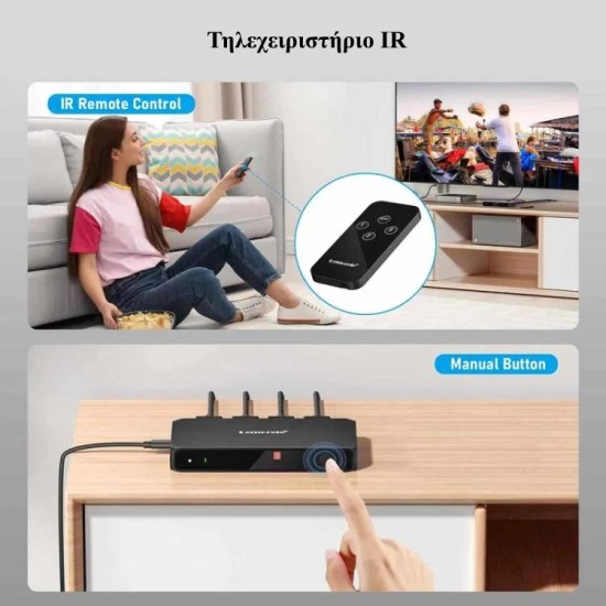 Lemorele G99 HDMI Switch 3-σε-1 με Τηλεχειριστήριο (4K@30Hz/HDMI 2.0/USB-C Τροφοδοσία) Black Lemorele G99 HDMI Switch 3-σε-1 με Τηλεχειριστήριο (4K@30Hz/HDMI 2.0/USB-C Τροφοδοσία) Black