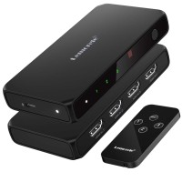 Lemorele G99 HDMI Switch 3-σε-1 με Τηλεχειριστήριο (4K@30Hz/HDMI 2.0/USB-C Τροφοδοσία) Black