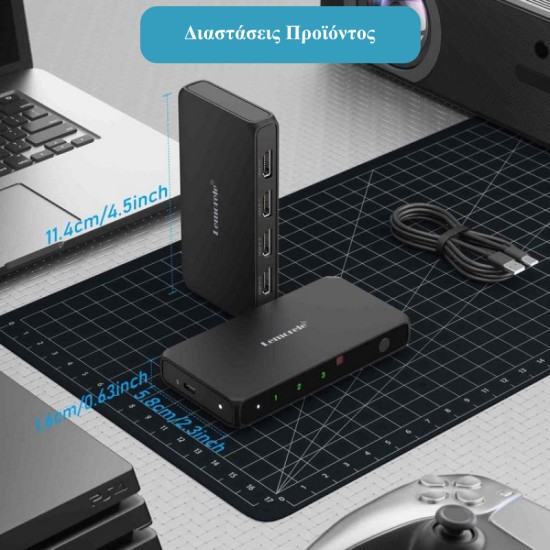 Lemorele G99 HDMI Switch 3-σε-1 με Τηλεχειριστήριο (4K@30Hz/HDMI 2.0/USB-C Τροφοδοσία) Black Lemorele G99 HDMI Switch 3-σε-1 με Τηλεχειριστήριο (4K@30Hz/HDMI 2.0/USB-C Τροφοδοσία) Black
