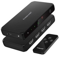 Lemorele G99 HDMI Switch 3-σε-1 με Τηλεχειριστήριο (4K@30Hz/HDMI 2.0/USB-C Τροφοδοσία) Black