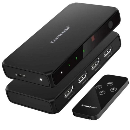 Lemorele G99 HDMI Switch 3-σε-1 με Τηλεχειριστήριο (4K@30Hz/HDMI 2.0/USB-C Τροφοδοσία) Black Lemorele G99 HDMI Switch 3-σε-1 με Τηλεχειριστήριο (4K@30Hz/HDMI 2.0/USB-C Τροφοδοσία) Black