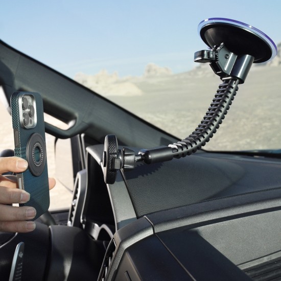 A2C Q1M-S50 One-Lock Ultra Βάση Κινητού Αυτοκινήτου Heavy-Duty με Μαγνητικό Lock, Μεγάλη Βεντούζα & Μακρύ Βραχίονα 360°
