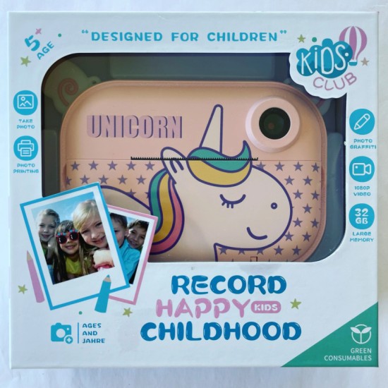 Skysonic Instant Kids Camera με θερμικό εκτυπωτή και εφαρμογή WiFi (Ροζ Μονοκεράκι) Skysonic Instant Kids Camera με θερμικό εκτυπωτή και εφαρμογή WiFi (Ροζ Μονοκεράκι)
