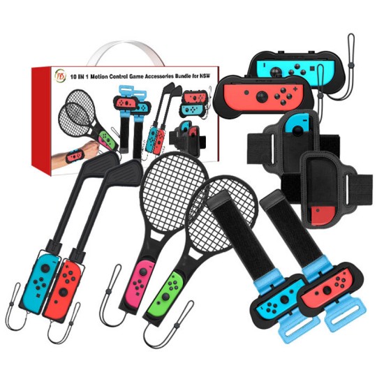 JYS NS215 Sports Bundle για Nintendo Switch 10 σε 1 (Armband/Τέννις/Γκολφ/Handle Grip/Leg Strap)
