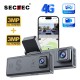 Sectec CC09 Διπλή 4G Κάμερα Ασφαλείας Αυτοκινήτου με GPS, Radar, Live Video & Ειδοποίηση Σύγκρουσης (3MP/IP65)