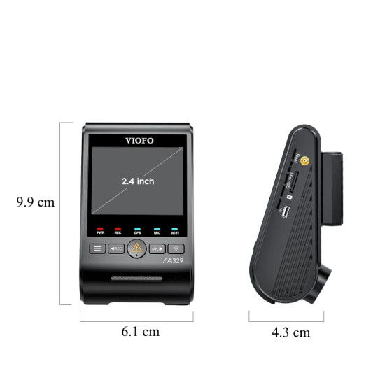 VIOFO A329 1CH Κάμερα Αυτοκινήτου 4K 60FPS με GPS, Wi-Fi 6, HDR και Αισθητήρα Sony STARVIS 2 - Υποστήριξη Αποθήκευσης SSD