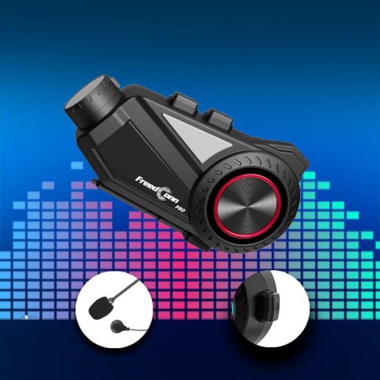 FreedConn R3 PRO V2 Κάμερα Πορείας 2K/WiFi Αναμετάδοση/ Ενδοεπικοινωνία Μονή για Κράνος Μηχανής 1200m για έως 6 χρήστες