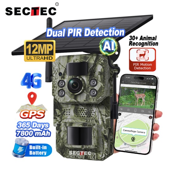 Sectec HC809 Κάμερα 12MP Version Κυνηγιού με Νυχτερινή Λήψη & Ανίχνευση Κίνησης (Αμφίδρομος Ήχος/Παραλλαγής/IP66)
