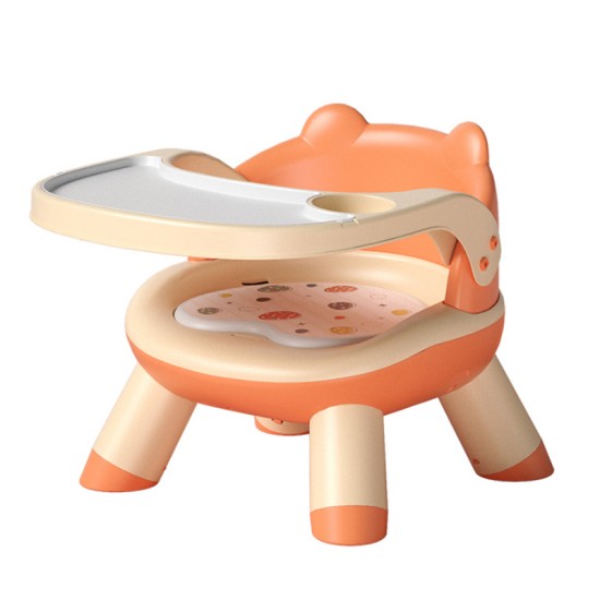 Giggles & Co. Παιδικό Καρεκλάκι Σίτισης για Μωρά με Τραπεζάκι & Μαλακό Κάθισμα (Σομόν)