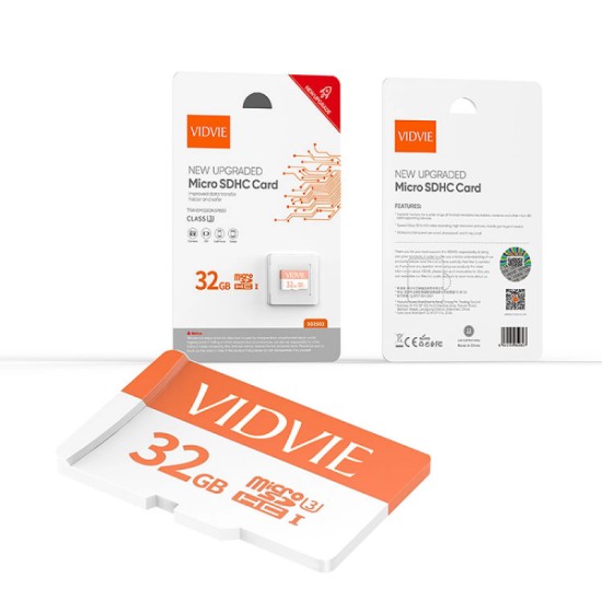 VIDVIE SD2502 Micro SDHC 32GB Class U3 Κάρτα Μνήμης mSD 100R/50W