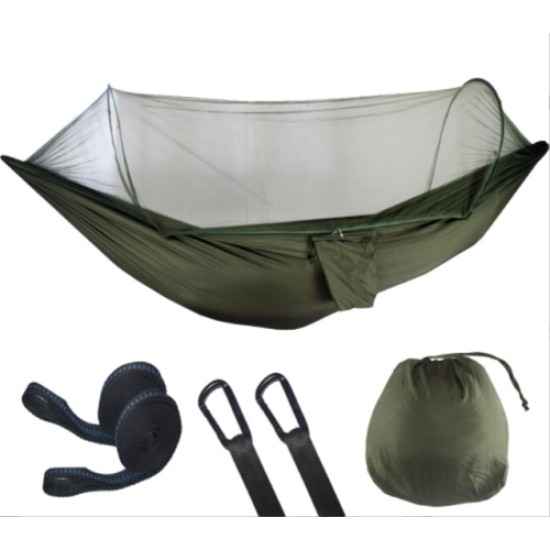 Kepeak Αιώρα Διπλή με Κουνουπιέρα Αυτόματη 290x140cm - Xακί CHAMMS002