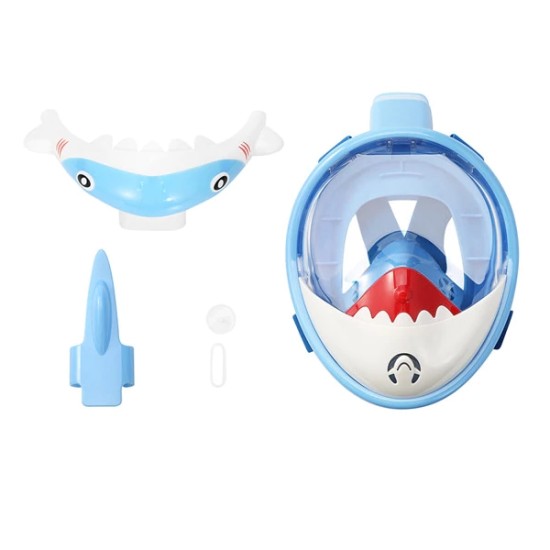 Thenice KF-3  Παιδική Μάσκα Θαλάσσης Καρχαριάκι (Baby Shark) Full Face Snorkel Mask (XS/S) (Mπλε)