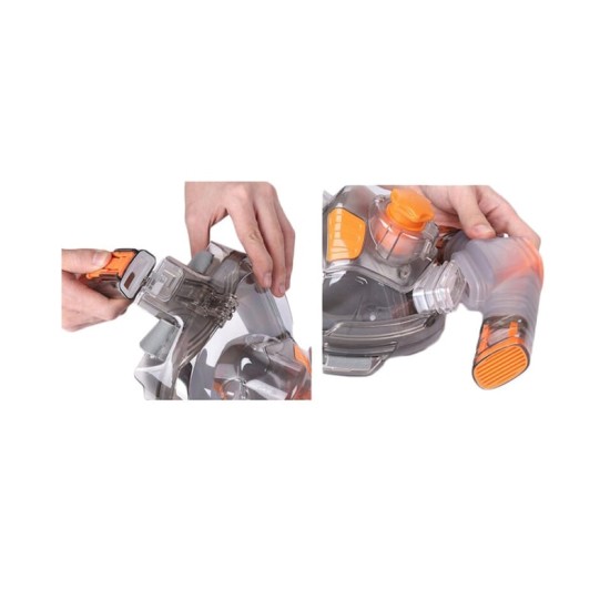 Thenice Μάσκα Θαλάσσης Full Face με Αναπνευστήρα Dry Snorkel (Anti-Fog/Ρυθμιζόμενος Ιμάντας) - L/XL Orange