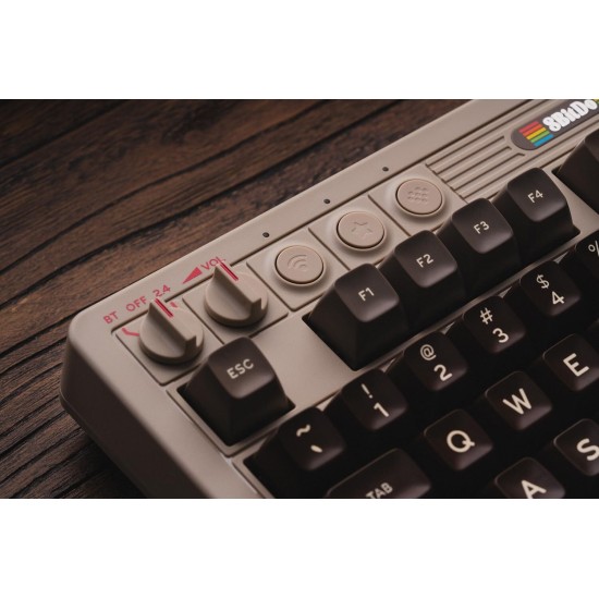 8BitDo Retro Mechanical Keyboard-C64 Edition Ασύρματο Gaming Μηχανικό Πληκτρολόγιο με Kailh Box White Διακόπτες (Αγγλικό US)