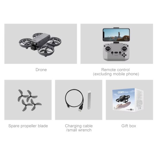 Drayven D36 – Mini Drone με κάμερα και WiFi, Λειτουργία Hover & Προστατευτικά Έλικα (Μαύρο)