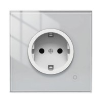 Moes Έξυπνη WiFi Πρίζα Τοίχου με Γυάλινο Πάνελ, Χειρισμός Αφής, Κατάσταση Ρελέ και Ρύθμιση Φωτισμού White 