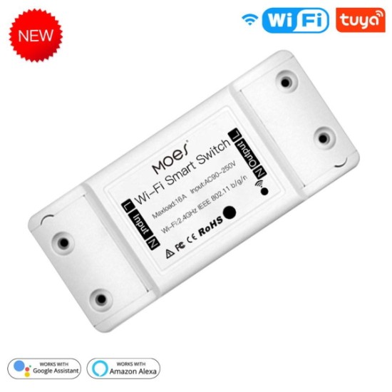 MOES WM-101N-16AM-MS Έξυπνος ασύρματος διακόπτης WiFi για απομακρυσμένη διαχείριση iOS/Android 16A