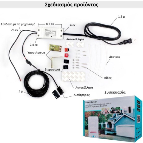 MOES WM-102-EU-MS Πίνακας Ελέγχου Πόρτας Γκαράζ για Τηλεχειρισμό με WiFi (iOS/Android)