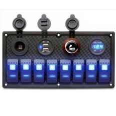 Kewig SP14 Πάνελ με 8 Αδιάβροχους Διακόπτες, Αναπτήρα, 2 USB (Θαλάσσια Σκάφη/Αυτοκίνητα/Τρακτέρ) Kewig SP14 Πάνελ με 8 Αδιάβροχους Διακόπτες, Αναπτήρα, 2 USB (Θαλάσσια Σκάφη/Αυτοκίνητα/Τρακτέρ)