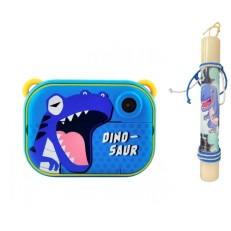 Παιχνιδολαμπάδα Κάμερα Μπλε Δεινοσαυράκι με θερμικό εκτυπωτή και εφαρμογή WiFi 5+ Ετών Skysonic Παιχνιδολαμπάδα Κάμερα Μπλε Δεινοσαυράκι με θερμικό εκτυπωτή και εφαρμογή WiFi 5+ Ετών Skysonic